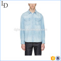 Blue Denim Social denim t-shirts Bleu hommes chemises à manches longues